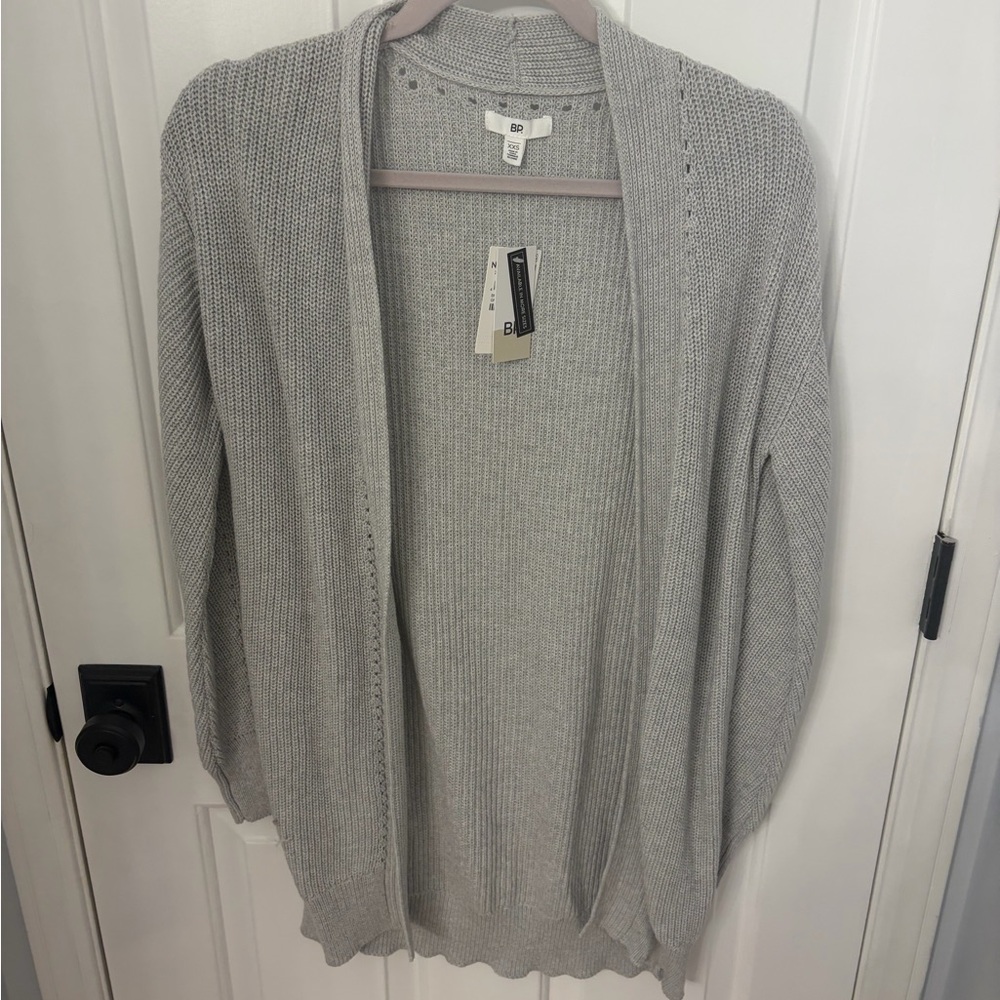 BP Grey Light Heather Open Front Cardigan